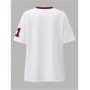 image:imageMakeMeChic Womens Number Graphic Jersey Shirts Y2k V Neck Short Sleeve Football Tee Tops Streetwear Going Out TopsRed