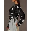 image:imageMakeMeChic Womens Off The Shoulder Sweatshirt Asymmetrical Tops Y2k Long Sleeve T Shirt Going Out TopsPolka Dots
