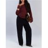 image:imageMakeMeChic Womens Off The Shoulder Sweatshirt Asymmetrical Tops Y2k Long Sleeve T Shirt Going Out TopsRose Red
