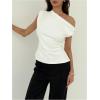 image:imageMakeMeChic Womens Off The Shoulder Tank Tie Back Sleeveless Business Dressy TopsWhite