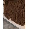 image:imageMakeMeChic Womens Plus Size Boho Tops Crochet Sweater Dolman Sleeve Beach Cover UpBrown