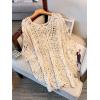 image:imageMakeMeChic Womens Plus Size Boho Tops Crochet Sweater Dolman Sleeve Beach Cover UpPlus Beige