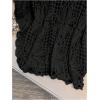 image:imageMakeMeChic Womens Plus Size Boho Tops Crochet Sweater Dolman Sleeve Beach Cover UpPlus Black