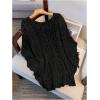 image:imageMakeMeChic Womens Plus Size Boho Tops Crochet Sweater Dolman Sleeve Beach Cover UpPlus Black