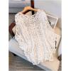 image:imageMakeMeChic Womens Plus Size Boho Tops Crochet Sweater Dolman Sleeve Beach Cover UpPlus White