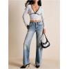 image:imageMakeMeChic Womens Polka Dots Deep V Neck Crop Tops Long Sleeve Y2k Fall T ShirtsBlack and White