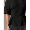 image:imageMakeMeChic Womens Ruffle Peplum Tops Going Out Short Sleeve Summer T Shirt BlouseBlack