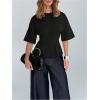 image:imageMakeMeChic Womens Ruffle Peplum Tops Going Out Short Sleeve Summer T Shirt BlouseBlack