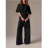 image:imageMakeMeChic Womens Ruffle Peplum Tops Going Out Short Sleeve Summer T Shirt BlouseBlack