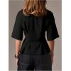 image:imageMakeMeChic Womens Ruffle Peplum Tops Going Out Short Sleeve Summer T Shirt BlouseBlack
