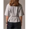 image:imageMakeMeChic Womens Ruffle Peplum Tops Going Out Short Sleeve Summer T Shirt BlouseGrey