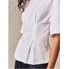 image:imageMakeMeChic Womens Ruffle Peplum Tops Going Out Short Sleeve Summer T Shirt BlouseWhite