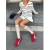 image:imageMakeMeChic Womens Rugby Shirt Striped Tops Long Sleeve Fall Tops Y2k Preppy Tee ShirtsBlack and White