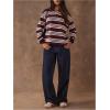 image:imageMakeMeChic Womens Rugby Shirt Striped Tops Long Sleeve Fall Tops Y2k Preppy Tee ShirtsBrown Shirt