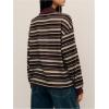 image:imageMakeMeChic Womens Rugby Shirt Striped Tops Long Sleeve Fall Tops Y2k Preppy Tee ShirtsChocolate Brown