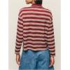 image:imageMakeMeChic Womens Rugby Shirt Striped Tops Long Sleeve Fall Tops Y2k Preppy Tee ShirtsRed Shirt