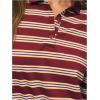 image:imageMakeMeChic Womens Rugby Shirt Striped Tops Long Sleeve Fall Tops Y2k Preppy Tee ShirtsRed Shirt