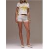 image:imageMakeMeChic Womens Short Sleeve T Shirt Graphic Crewneck Summer Tee Crop Cute TopsGrey
