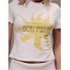 image:imageMakeMeChic Womens Short Sleeve T Shirt Graphic Crewneck Summer Tee Crop Cute TopsGrey
