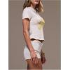 image:imageMakeMeChic Womens Short Sleeve T Shirt Graphic Crewneck Summer Tee Crop Cute TopsGrey