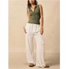 image:imageMakeMeChic Womens Sleeveless Henley Shirt Button Down Crew Neck Fitted Tee TopsArmy Green