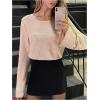 image:imageMakeMeChic Womens Sparkly Crewneck T Shirt Long Sleeve Evening Party TopsDusty Pink
