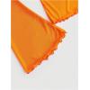 image:imageMakeMeChic Womens Spring Mesh Bell Sleeve Top Y2K Sheer Tie Front Crop Tops Tee ShirtOrange