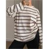 image:imageMakeMeChic Womens Striped Long Sleeve T Shirt Crew Neck Fall Going Out TopsWhite
