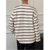 image:imageMakeMeChic Womens Striped Long Sleeve T Shirt Crew Neck Fall Going Out TopsWhite