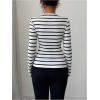 image:imageMakeMeChic Womens Striped Shirt Crew Neck Cut Out Tops Long Sleeve Fitted Fashion T ShirtsMulticolor