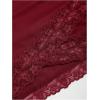 image:imageMakeMeChic Womens Wrap Blouse Pilates Workout Top Lace Trim Bell Sleeve V Neck ShirtBurgundy