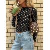 image:imageMakeMeChic Womens Y2k Polka Dots T Shirts Boat Neck Long Sleeve Fitted Going Out TopsBlack