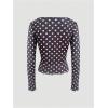 image:imageMakeMeChic Womens Y2k Polka Dots T Shirts Boat Neck Long Sleeve Fitted Going Out TopsBlue