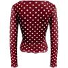 image:imageMakeMeChic Womens Y2k Polka Dots T Shirts Boat Neck Long Sleeve Fitted Going Out TopsBurgundy