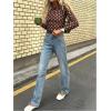 image:imageMakeMeChic Womens Y2k Polka Dots T Shirts Boat Neck Long Sleeve Fitted Going Out TopsCoffee Brown