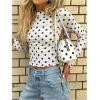 image:imageMakeMeChic Womens Y2k Polka Dots T Shirts Boat Neck Long Sleeve Fitted Going Out TopsWhite