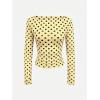 image:imageMakeMeChic Womens Y2k Polka Dots T Shirts Boat Neck Long Sleeve Fitted Going Out TopsYellow