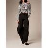 image:imageMakeMeChic Womens Zebra Striped Crop Tops Off The Shoulder Ruched Long Sleeve Tee TopBlack and White