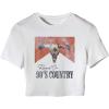 image:imageMAKEMECHIC Womens Cow Print Crop Tops Short Sleeve Western Country Concert Tee TopWhite