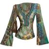 image:imageMakeMeChic Womens Boho Clothes Spring Bell Sleeve Tee Shirt V Neck Floral Tops Vacation OutfitsMulticolor