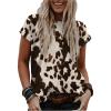 image:imageMakeMeChic Womens Cow Print Tops Summer Crew Neck Tee Shirt Short Sleeve Y2K Cowgirl OutfitsMulticolor