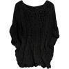 image:imageMakeMeChic Womens Plus Size Boho Tops Crochet Sweater Dolman Sleeve Beach Cover UpPlus Black