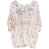 image:imageMakeMeChic Womens Plus Size Boho Tops Crochet Sweater Dolman Sleeve Beach Cover UpPlus White