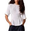 image:imageMakeMeChic Womens Ruffle Peplum Tops Going Out Short Sleeve Summer T Shirt BlouseWhite