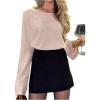 image:imageMakeMeChic Womens Sparkly Crewneck T Shirt Long Sleeve Evening Party TopsDusty Pink