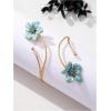 image:imageMakeMeChic Beach Gold Arm Cuff Jewelry for Women Bangle Band Armlet Flower Upper Arm Cuff Bracelet Summer Beach EssentialsBlue