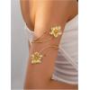 image:imageMakeMeChic Beach Gold Arm Cuff Jewelry for Women Bangle Band Armlet Flower Upper Arm Cuff Bracelet Summer Beach EssentialsGold Floral