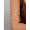 image:imageMakeMeChic Beach Gold Arm Cuff Jewelry for Women Bangle Band Armlet Flower Upper Arm Cuff Bracelet Summer Beach EssentialsLeaf and Flower