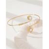 image:imageMakeMeChic Beach Gold Arm Cuff Jewelry for Women Bangle Band Armlet Flower Upper Arm Cuff Bracelet Summer Beach EssentialsOpal Gold