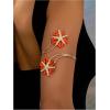 image:imageMakeMeChic Beach Gold Arm Cuff Jewelry for Women Bangle Band Armlet Flower Upper Arm Cuff Bracelet Summer Beach EssentialsOrange Starfish
